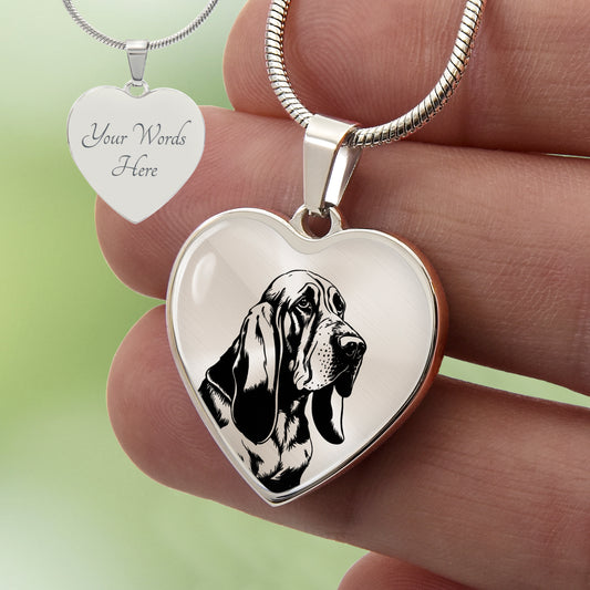 Custom Bloodhound Heart Necklace