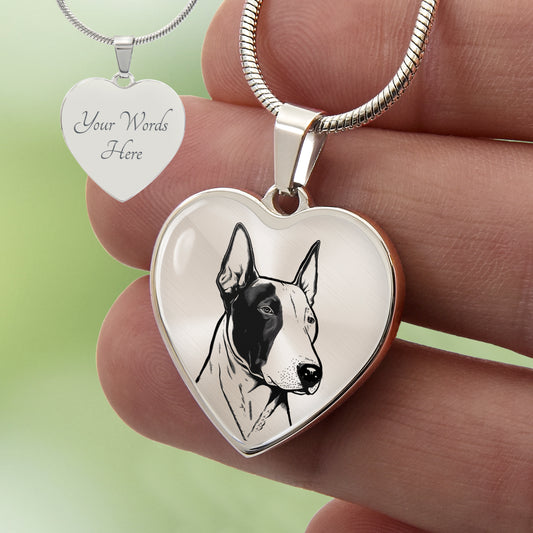 Custom Bull Terrier Heart Necklace
