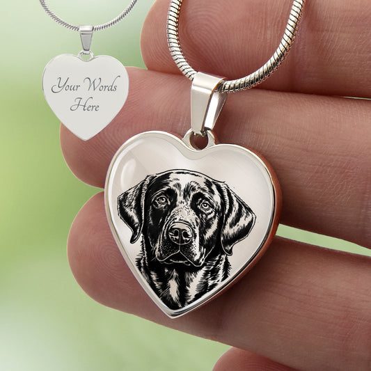 Custom Chesapeake Bay Retriever Heart Necklace