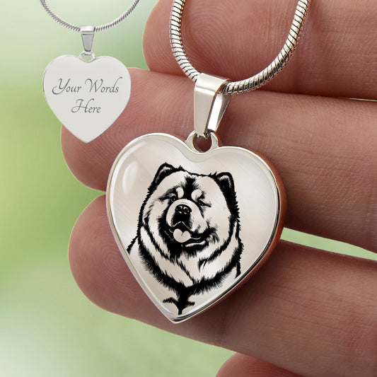 Custom Chow Chow Heart Necklace