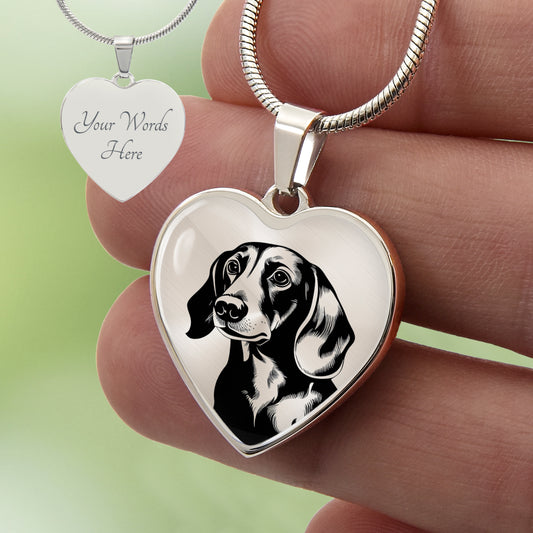 Custom Dachshund Heart Necklace