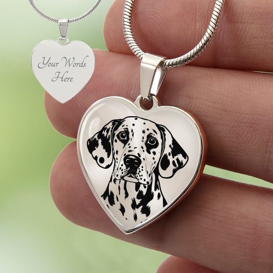 Custom Dalmatian Heart Necklace