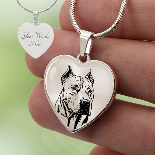 Custom Dogo Argentino Heart Necklace