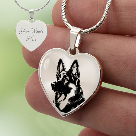 Custom German Shepherd Heart Necklace