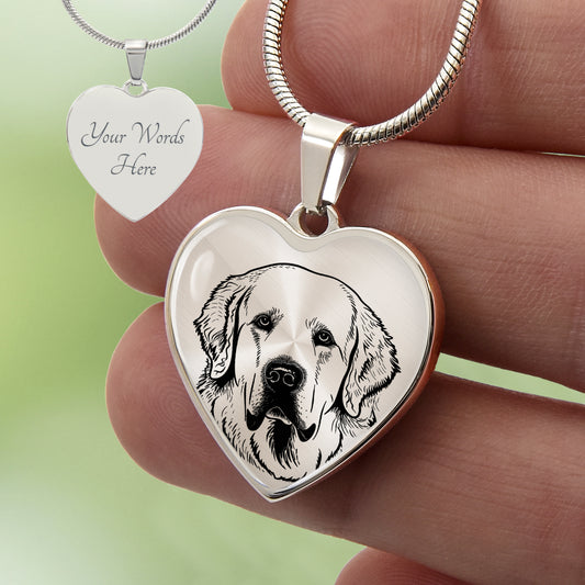 Custom Great Pyrenees Heart Necklace