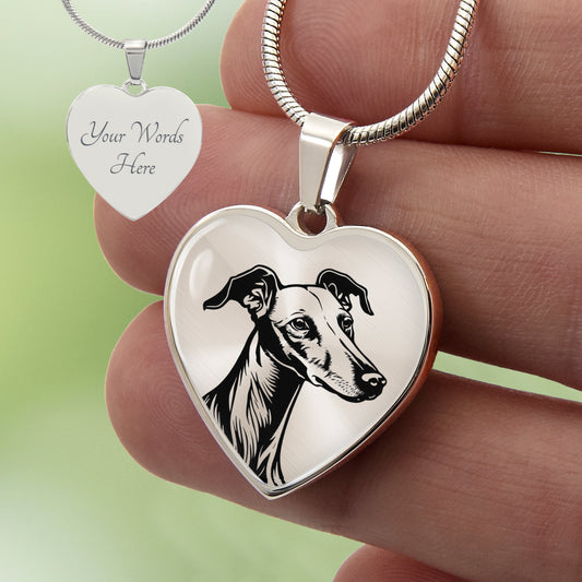 Custom Greyhound Heart Necklace