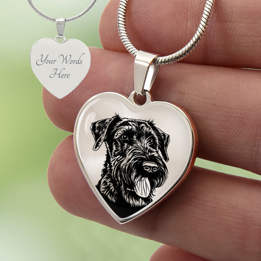 Custom Irish Wolfhound Heart Necklace