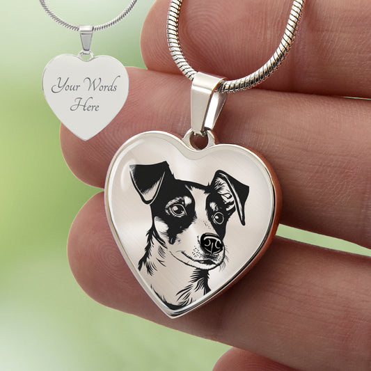 Custom Jack Russell Heart Necklace