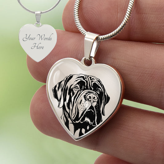 Custom Neapolitan Mastiff Heart Necklace
