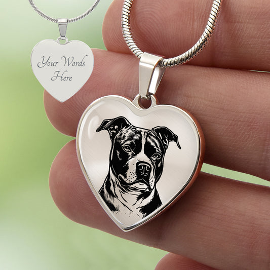 Custom Pitbull Heart Necklace