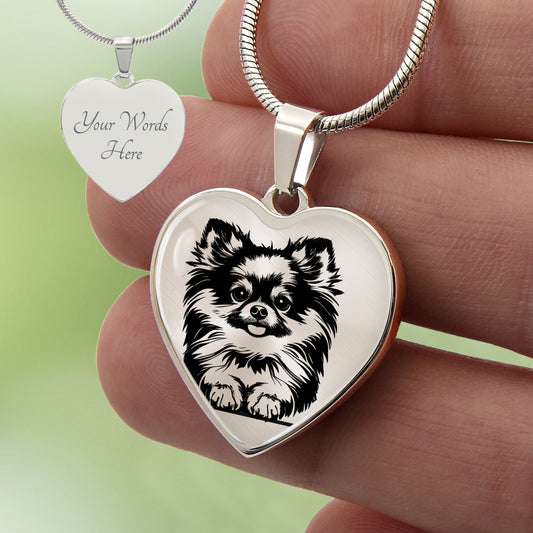Custom Pomeranian Heart Necklace