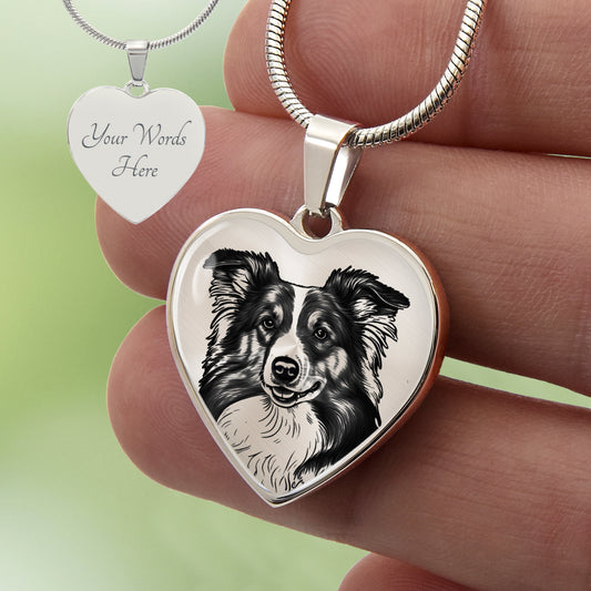 Custom Shetland Sheepdog Heart Necklace