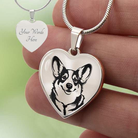 Custom Welsh Corgi Heart Necklace