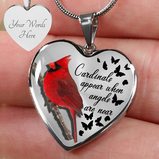 Personalized Red Cardinal Remembrance Necklace