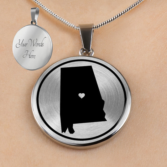 Personalized Alabama State Necklace