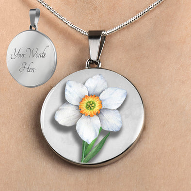 December Birth Flower Necklace, Narcissus Necklace