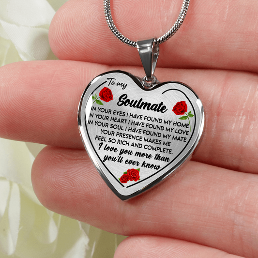 To My Soulmate - Personalized Heart Necklace