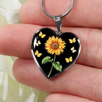 Bohemian Sunflower - Heart Necklace