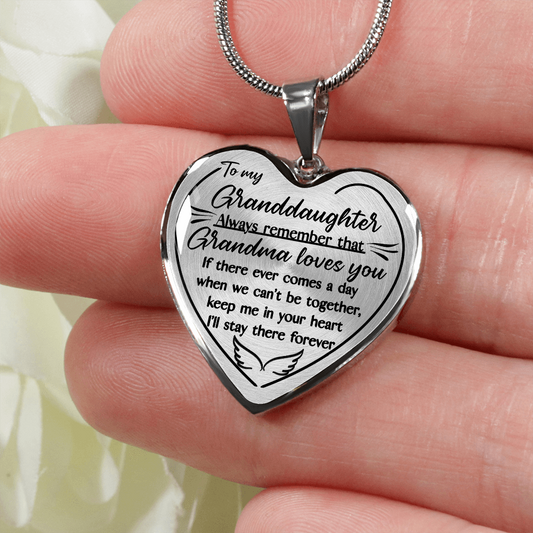 To My Granddaughter - Personalized Heart Necklace