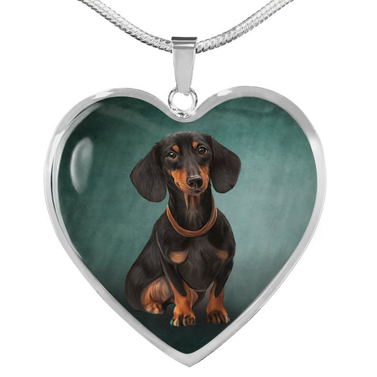 Personalized Dachshund Heart Necklace