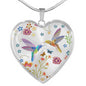 Bohemian Hummingbird Heart Necklace
