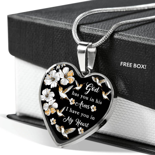 God Has You In His Arms - Heart Necklace