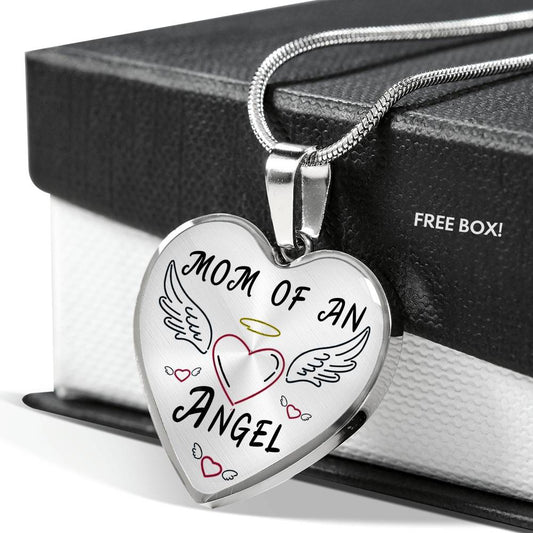 Mom Of An Angel - Heart Necklace