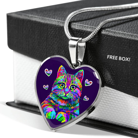 Bohemian Cat - Heart Necklace