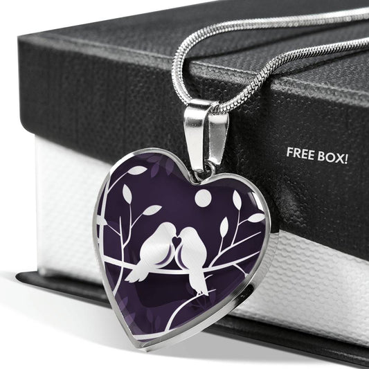 Bird Love - Heart Necklace