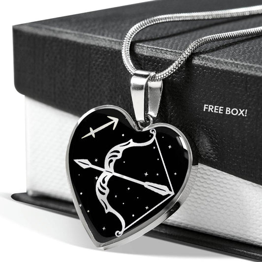 Sagittarius - Personalized Heart Necklace