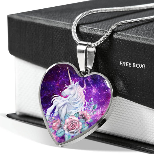 Unicorn Galaxy - Heart Necklace