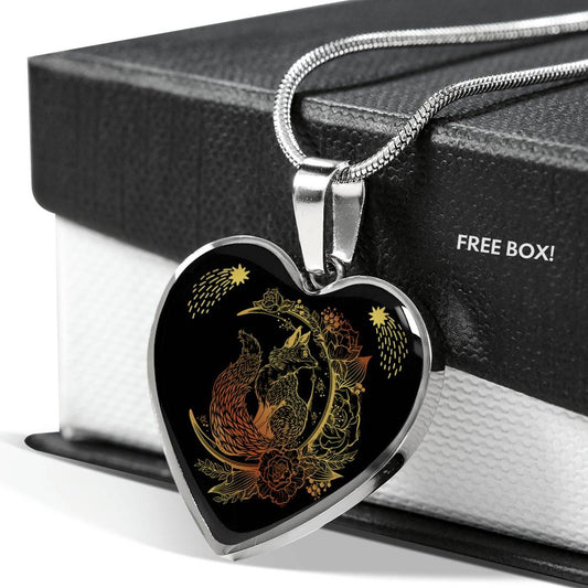 Mystical Fox - Heart Necklace