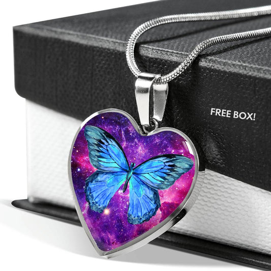 Butterfly Galaxy - Heart Necklace
