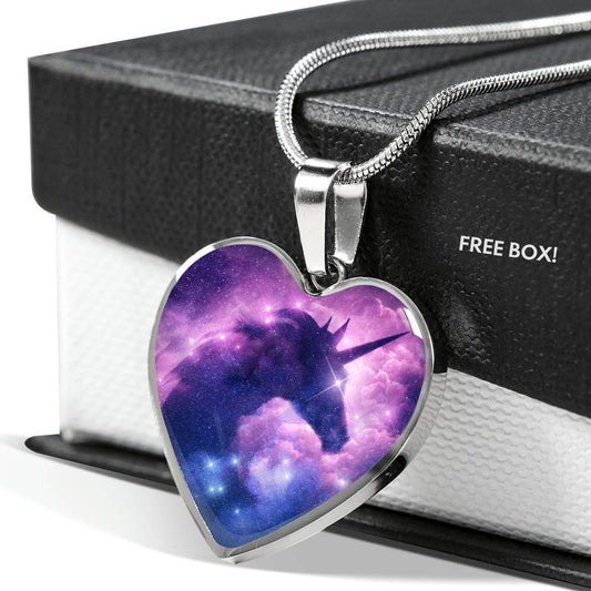 Unicorn Galaxy - Heart Necklace