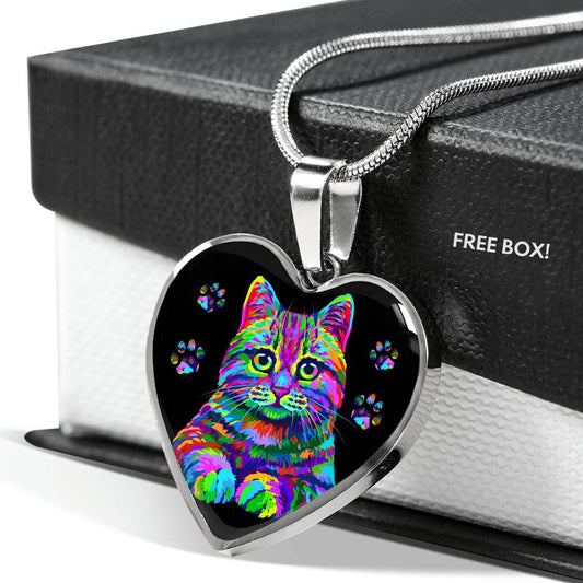 Cat Love - Heart Necklace