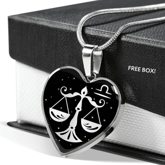Libra - Personalized Heart Necklace