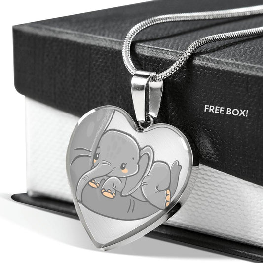 Elephant Love - Heart Necklace
