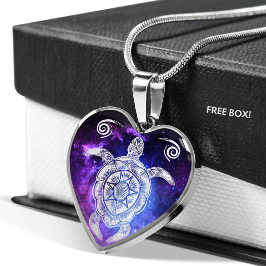Turtle Galaxy - Heart Necklace