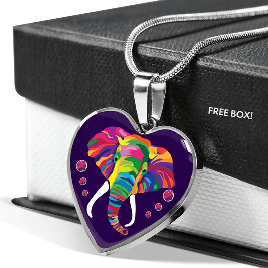 Bohemian Elephant - Heart Necklace