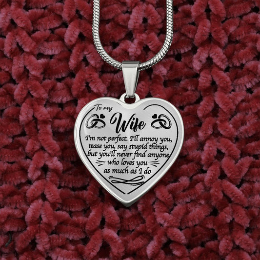 To My Wife - Personalized Heart Necklace