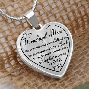 To My Wonderful Mom - Personalized Necklace