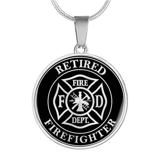 Personalized Retired Firefighter Necklace