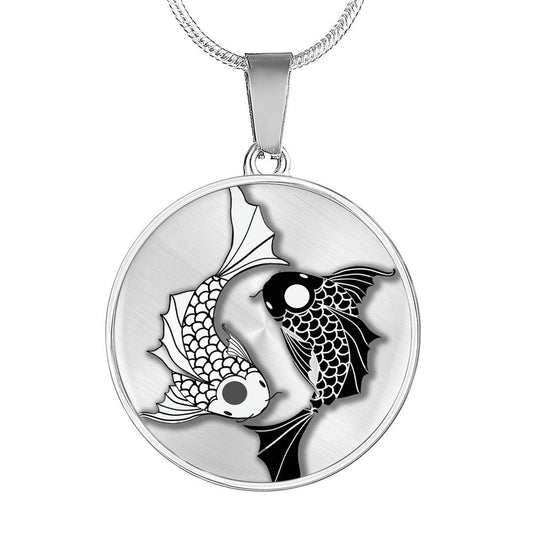 Personalized Yin Yang Koi Fish Necklace