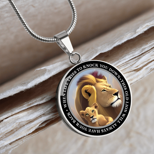 Personalized Lion Necklace, Inspirational Jewelry