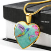 Watercolor Hummingbird - Heart Necklace