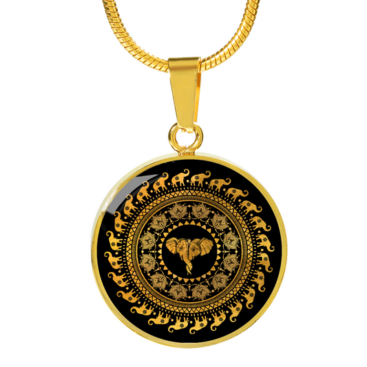 Golden Mandala Luxury Necklace | woodation.myshopify.com