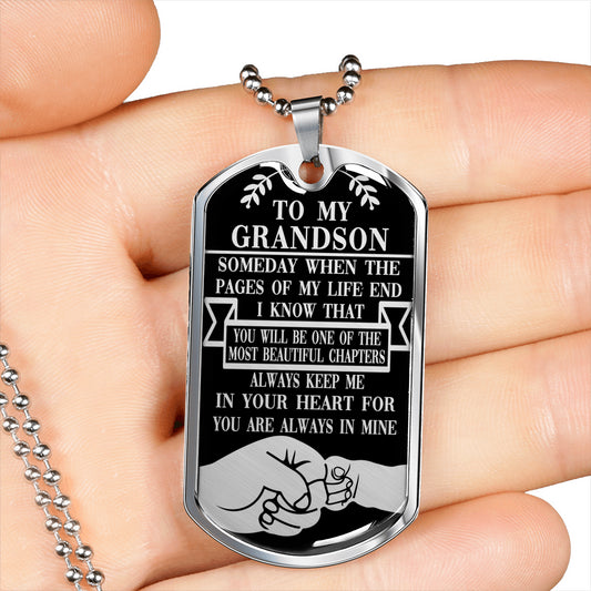 To My Grandson - Military Chain Necklace