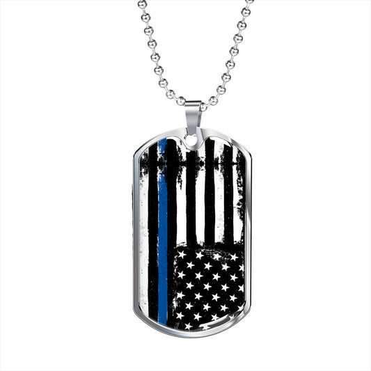 Thin Blue Line -Military Necklace