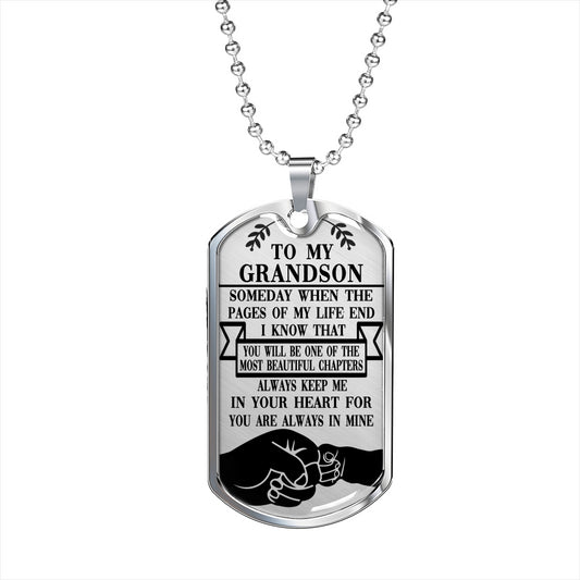 To My Grandson - Military Chain Necklace