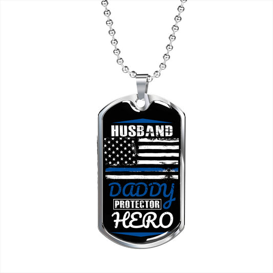 Thin Blue Line - Military Necklace
